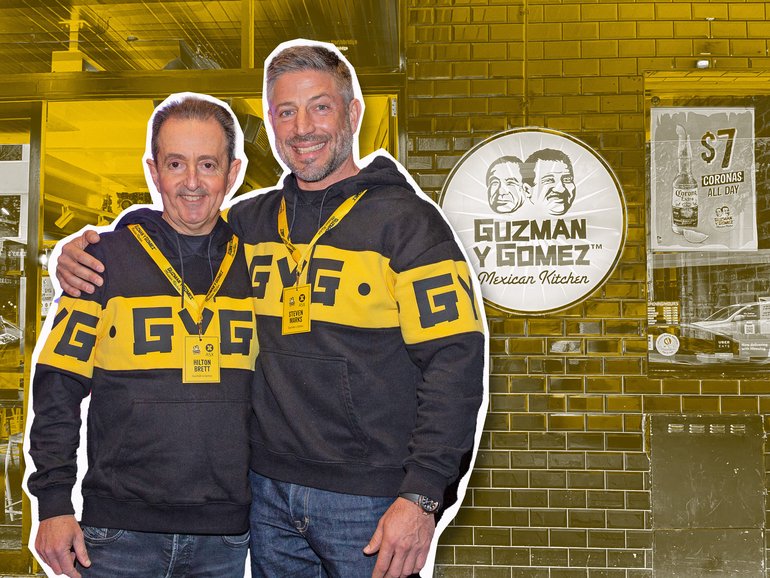 Guzman y Gomez co-CEOs Hilton Brett and Steven Marks.