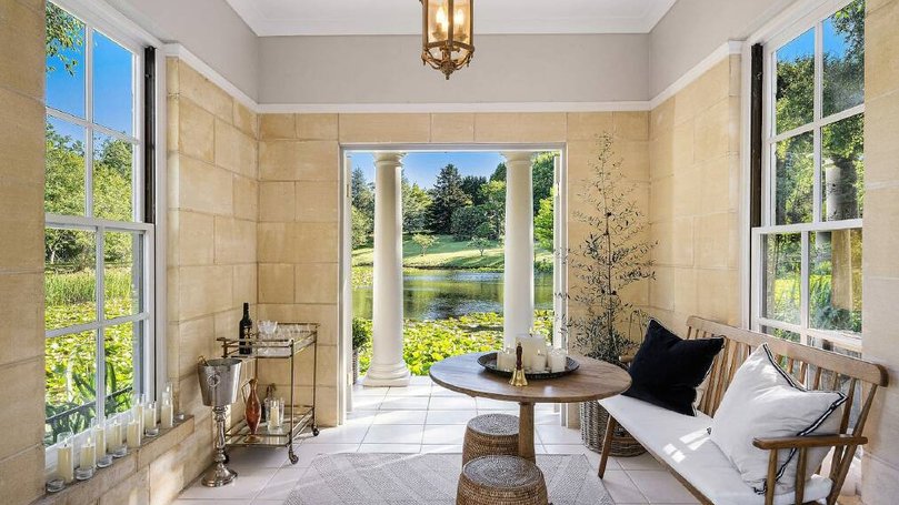 The pavilion by the lake is the ultimate romantic retreat.