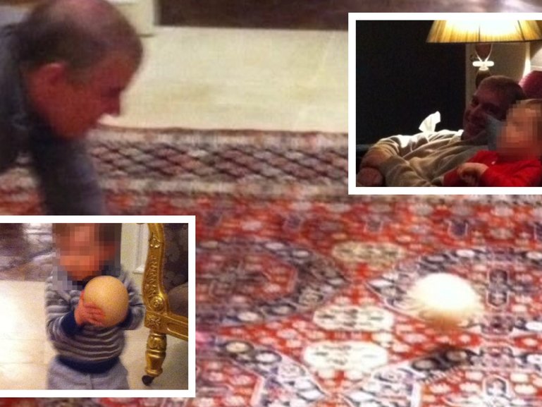 Disturbing images have surfaced showing Andrew Mountbatten-Windsor playing with a novelty ball alongside a toddler inside his Windsor home more than a decade ago.
