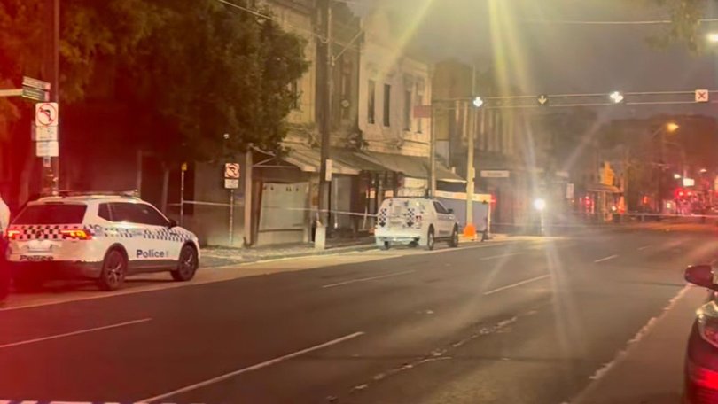 Two young men have been left with serious injuries after they were stabbed on a Melbourne street in the early hours of Sunday.