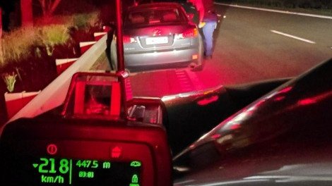 The vehicle was clocked at 218km/h.