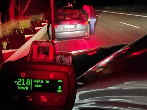 The vehicle was clocked at 218km/h.