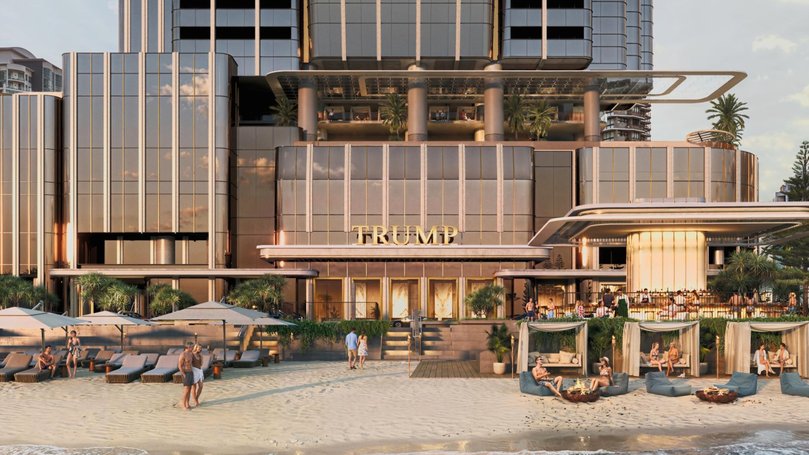 An artist’s rendition of planned Trump tower in Surfers Paradise. Supplied