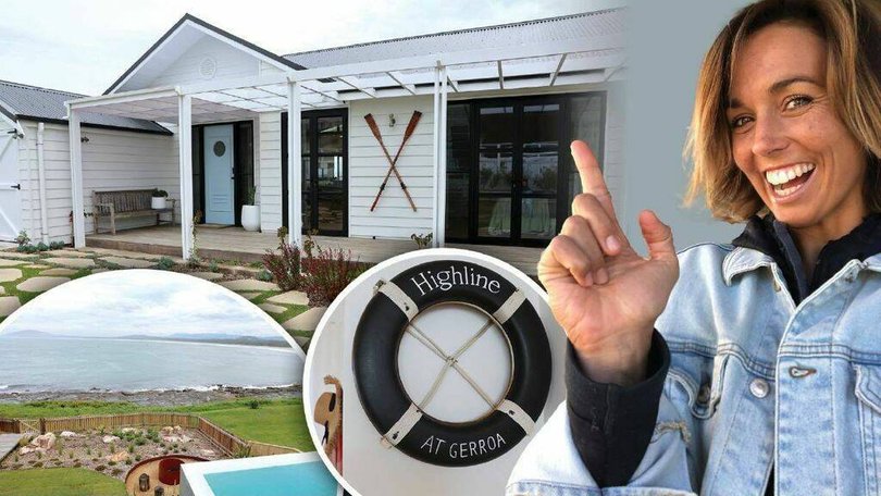 Sally Fitzgibbons and her beach home at Gerroa. Pictures: Supplied