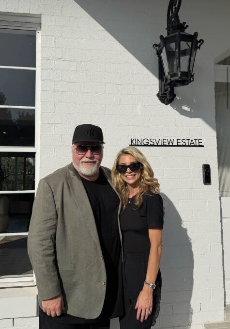 Kyle Sandilands and wife Tegan Kyneston attending a property market preview at the estate. Picture Tempus Visuals/Instagram