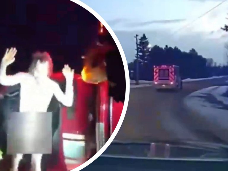 Body cam footage revealed the shocking scenes when a naked man recklessly drove around in the ambulance.