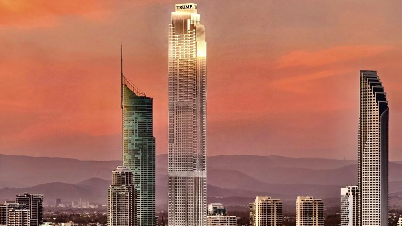The Trumps have inked a deal to build Australia’s tallest building, a monolithic super tower bearing the family logo in Surfers Paradise on the Gold Coast. Supplied