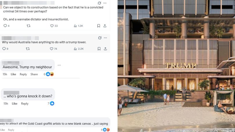 The announcement of a Trump Tower on the Gold Coast has trigger fierce debate on social media. Picture: Supplied