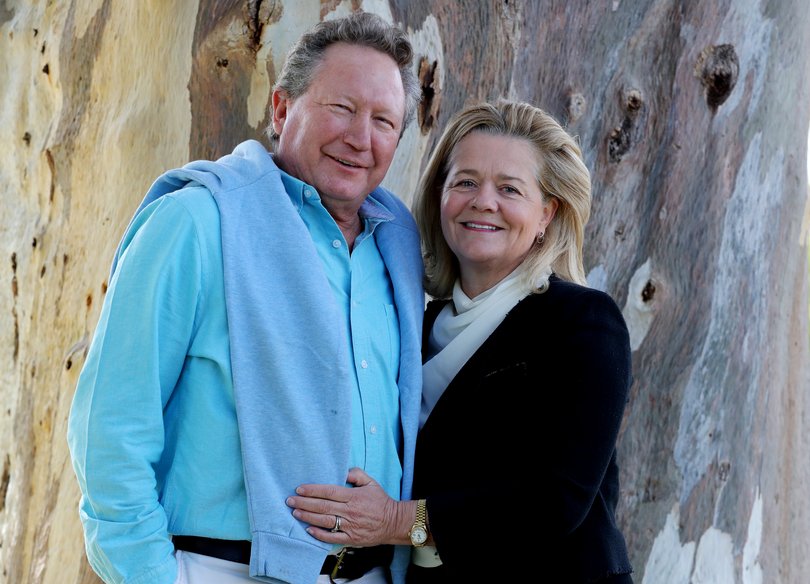 Andrew and Nicola Forrest.
PICTURE BY NIC ELLIS THE WEST AUSTRALIAN