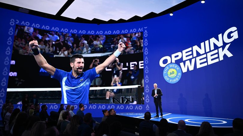 Australian Open CEO Craig Tiley speaks during the launch of the 2026 tournament in Melbourne.