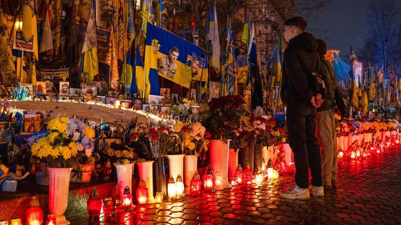 Ukrainians are marking four years since Russian forces invaded the nation on February 24, 2022. (AP PHOTO)