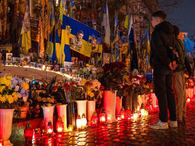 Ukrainians are marking four years since Russian forces invaded the nation on February 24, 2022. (AP PHOTO)