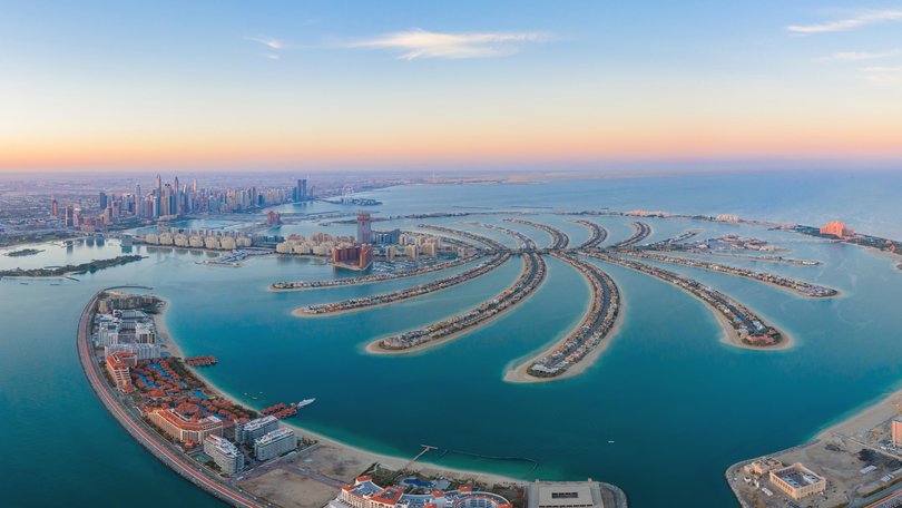 The Palm Jumeirah Island in the UAE.