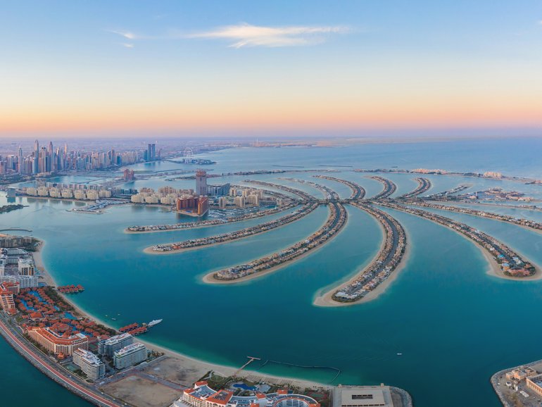 The Palm Jumeirah Island in the UAE.