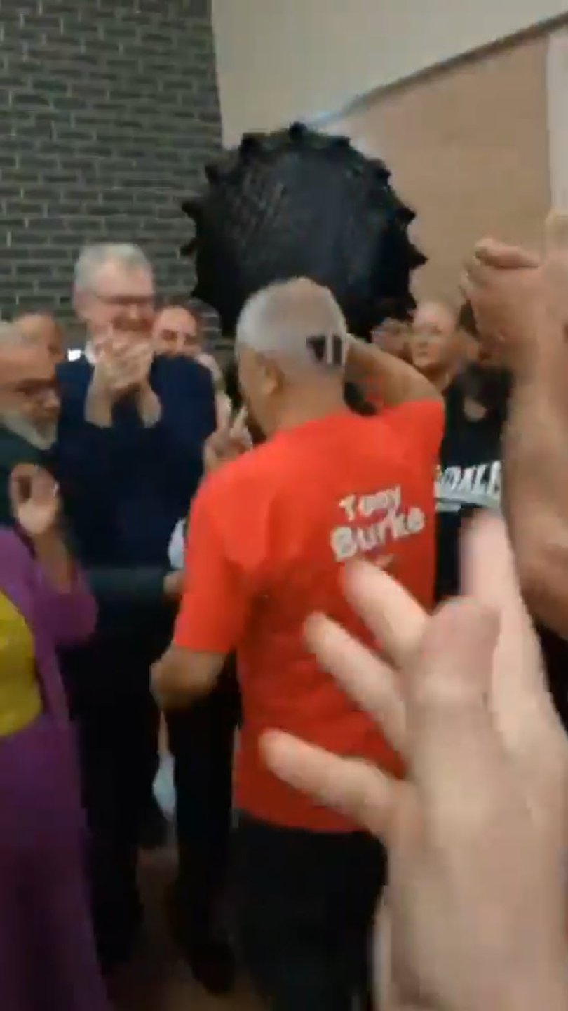 ISIS brides video: Sydney doctor Jamal Rifi dancing with Tony Burke on election night
