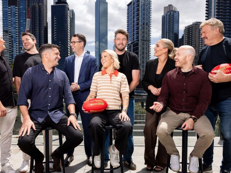 L-R: Jay Clark, Isaac Smith, Leigh Montagna, Mitch Cleary, Kate McCarthy, Dale Thomas, Abbey Holmes, Jack Heverin, and Brian Taylor.