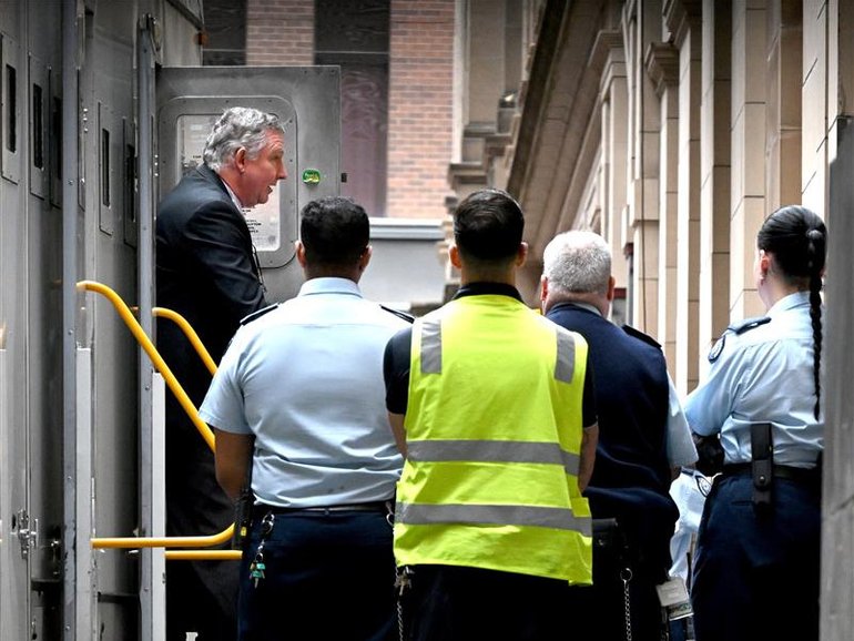 Greg Lynn arrives at court.