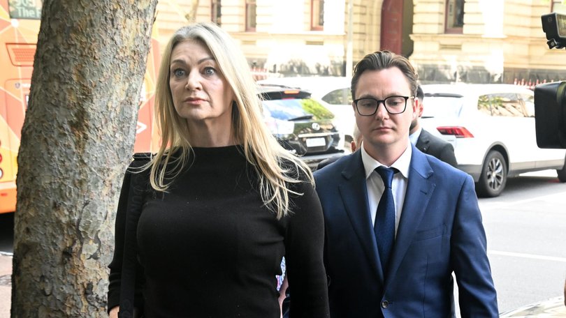 Melanie Lynn and her stepson Geordie Lynn supported Mr Lynn in court. Picture: NewsWire / Andrew Henshaw