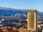 A drone view of the central part of Almaty, Kazakhstan.