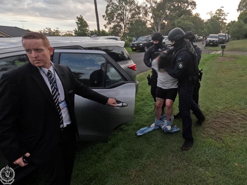 Mr Andrews stumbled over his pants while he was arrested when he was arrested. Picture: NewsWire Handout