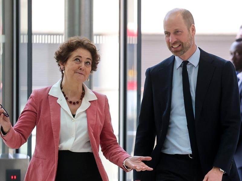 Prince William made his first public appearance without Kate since Andrew's arrest last week. (AP PHOTO)