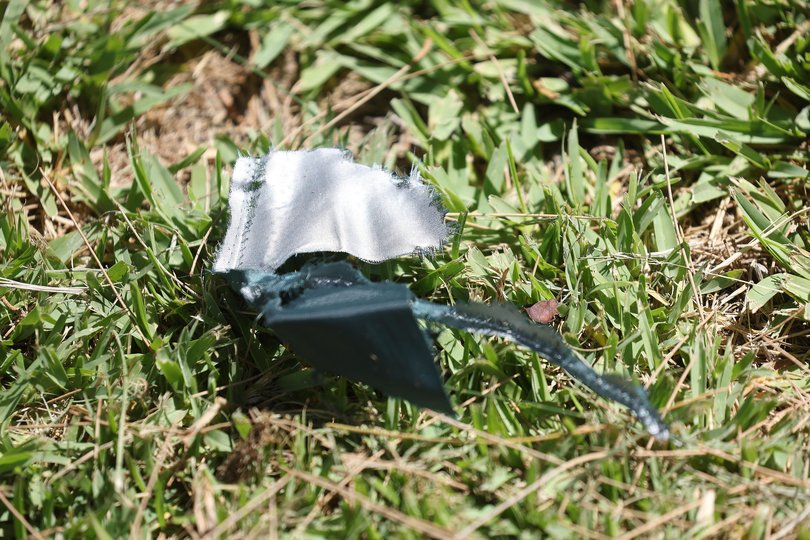 The man’s clothes on the floor after being ‘shredded off’.