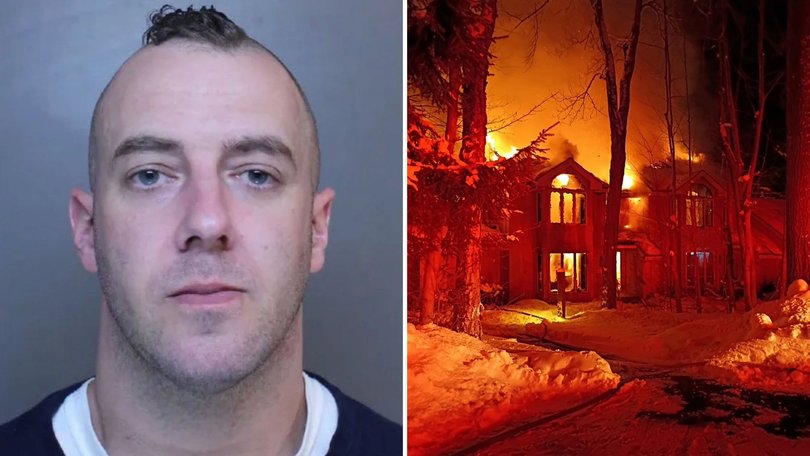 Sean McDermott, 36, is wanted on multiple charges after his plan to kill spiders went awry.