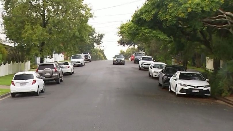 The man attempting to steal the car on Antill St in Wilston about 3.20pm on Thursday.