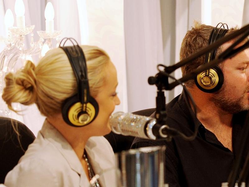 Advertising revenue has fallen sharply on radio, including KIIS, host of the Kyle and Jackie show. (Tracey Nearmy/AAP PHOTOS)