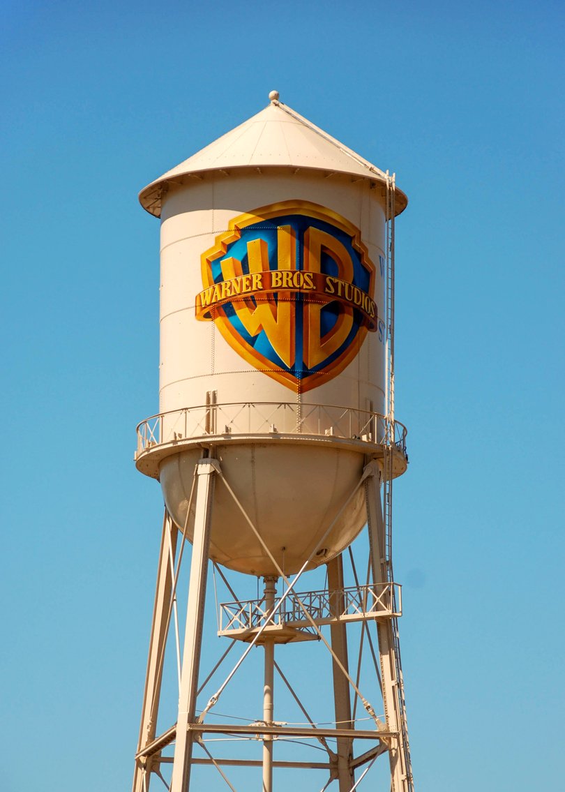 The famous Warner Bros water tank on its studio lot in Los Angeles.
