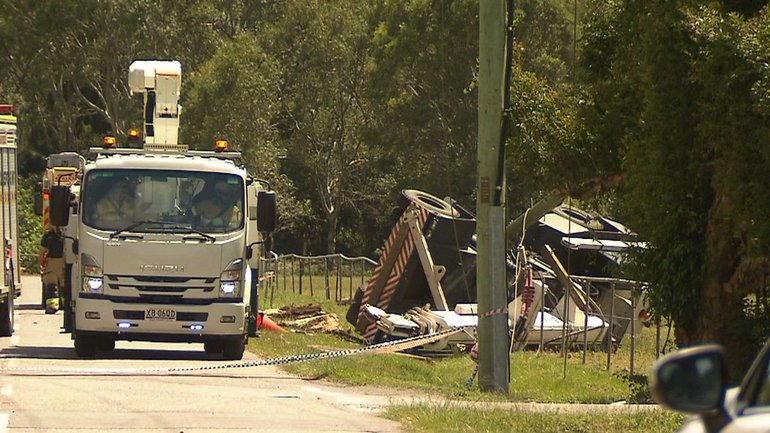 A crane driver was killed when the crane he was operating tipped and became caught in power lines on Friday.