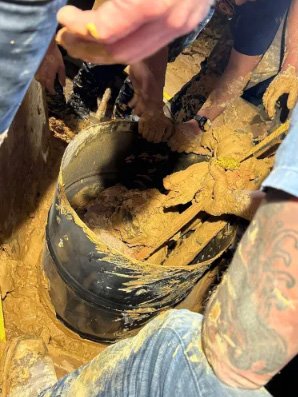 Emergency crews had to dig him out. 