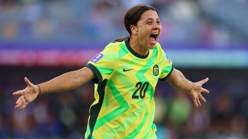 Sam Kerr has helped the Matildas to a win in their first Women’s Asian Cup game.