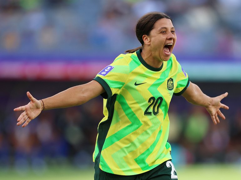 Sam Kerr has helped the Matildas to a win in their first Women’s Asian Cup game.
