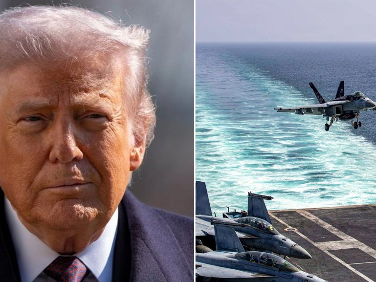 Donald Trump says there have been significant strikes against Iran’s navy.