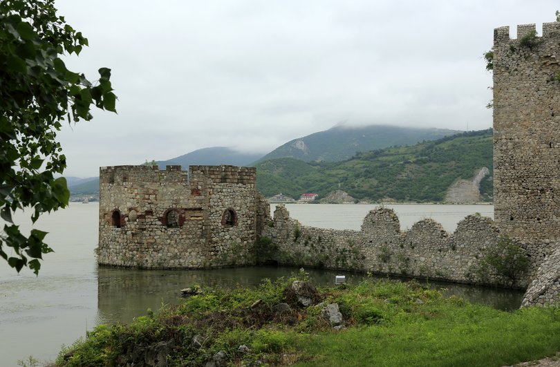 Golubac fortress with Danube River