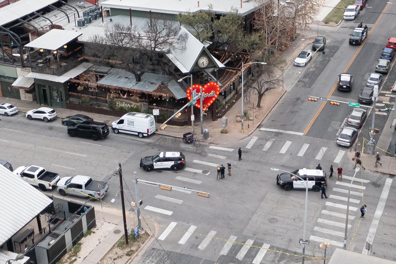The scene of the Austin bar shooting.