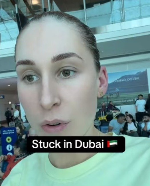 British influencer and business owner @EllieSketched has also come under fire for complaining after getting stuck at an airport in Dubai
