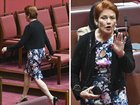 Pauline Hanson stormed out of the Senate as parliamentarians debated her second censure motion.