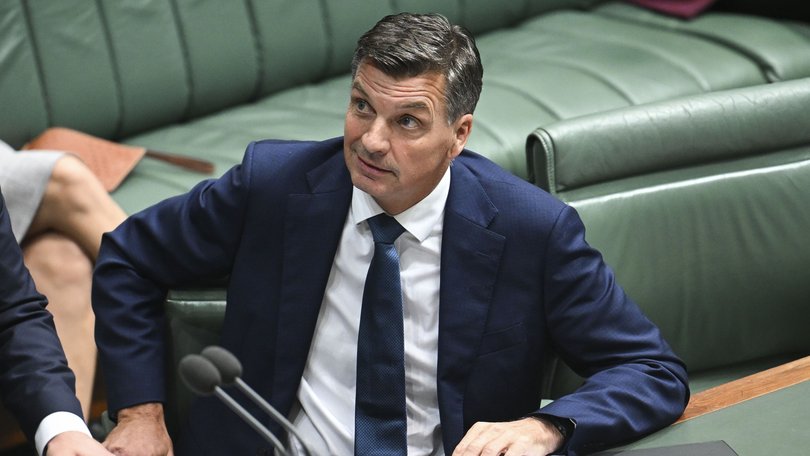  Leader of the Opposition Angus Taylor during Question Time at Parliament House in Canberra. 
