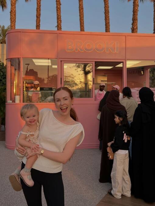 Brooke Bellamy outside her pop-up shop in Dubai. Picture Facebook