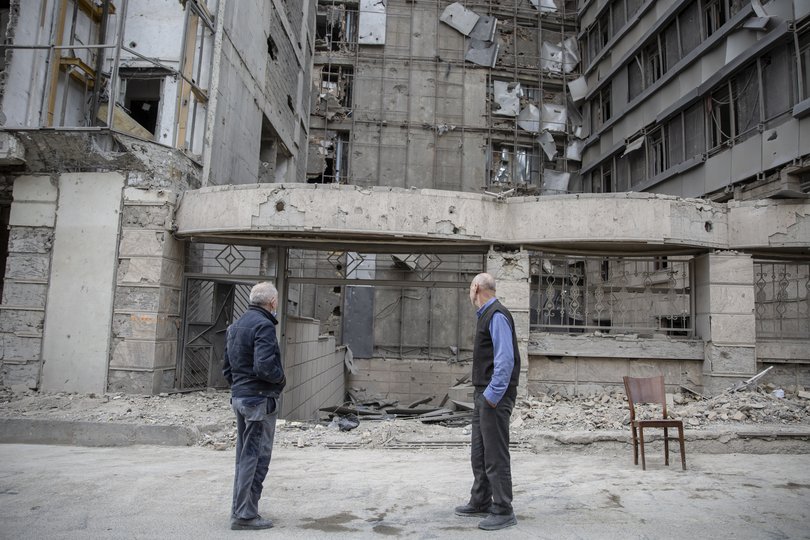 Damage to the Ghandi Hospital in northern Tehran, Iran, after a missile strike on Monday, March 2, 2026.