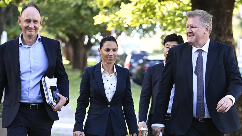 Northern Minerals’ executives arrive for their AGM in West Perth today.