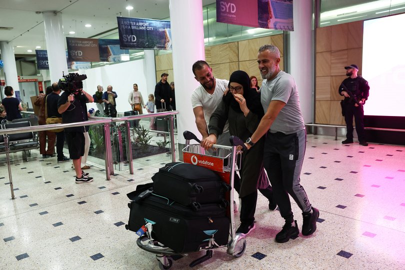 Passengers arrive from a Dubai flight at Sydney Kingsford Smith International Airport on March 4, 2026.