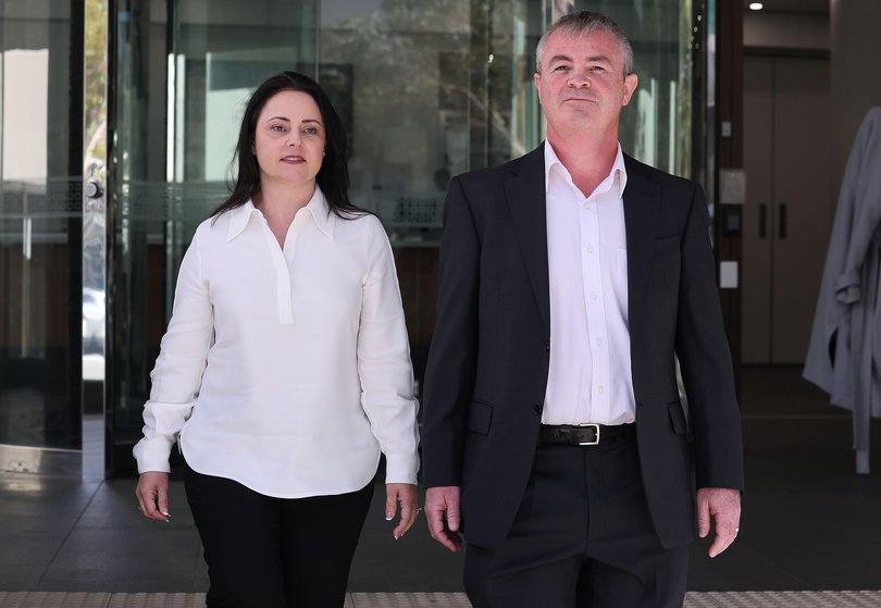 Michele and Marcus Lemin, who are the parents of the victims, outside court.
