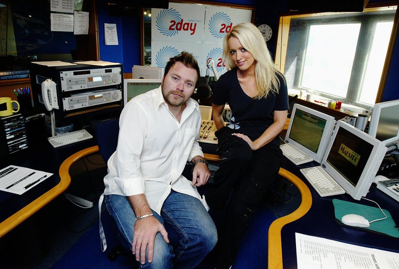 Kyle Sandilands and Jackie O in 2005.