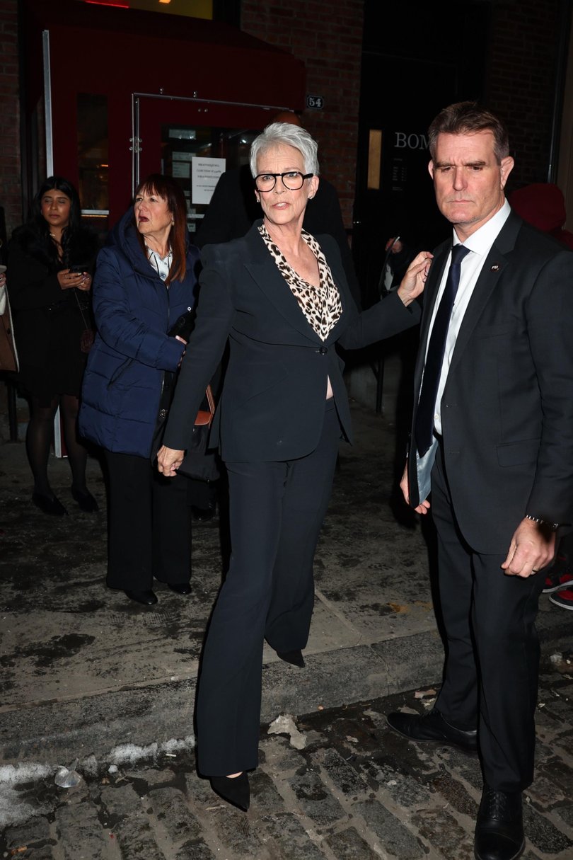 Jamie Lee Curtis paused to sign autographs before being escorted out, wrapping up another stop on her New York press tour.