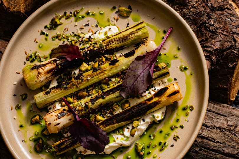 Open-flame dining at the Fire Kitchen.