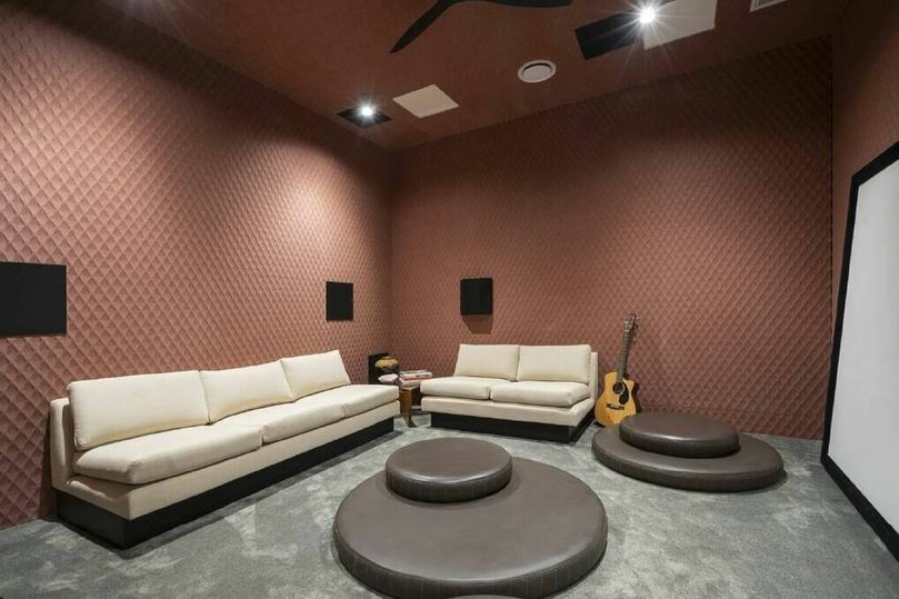 The house contains a home cinema.