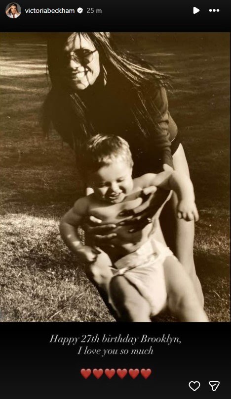 Victoria Beckham looked back on the past to honour Brooklyn’s birthday.